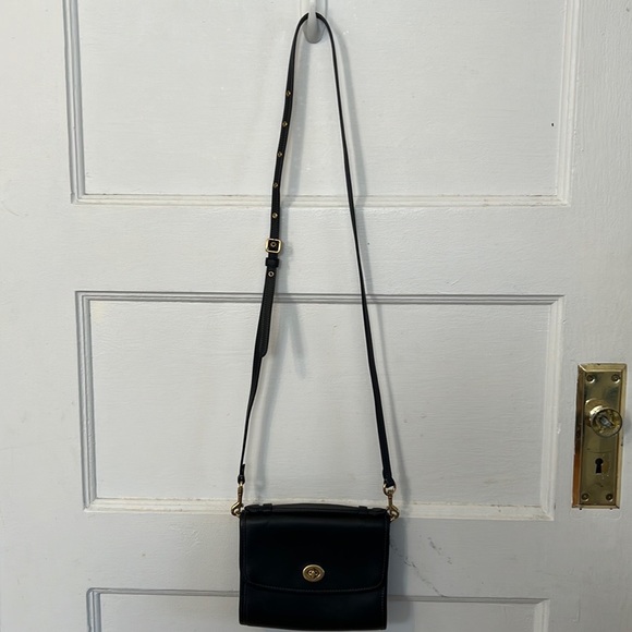 Coach Bags Coach Restored Kip Turnlock Crossbody In Black Leather